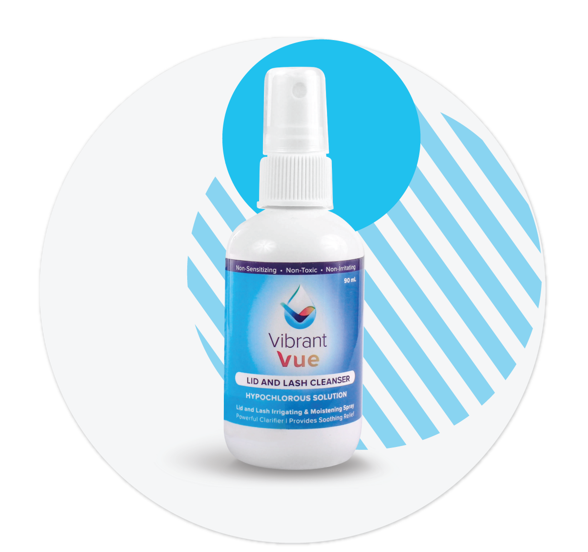 A bottle of Visionary Optic's Vibrant Vue Lid and Lash Cleanser