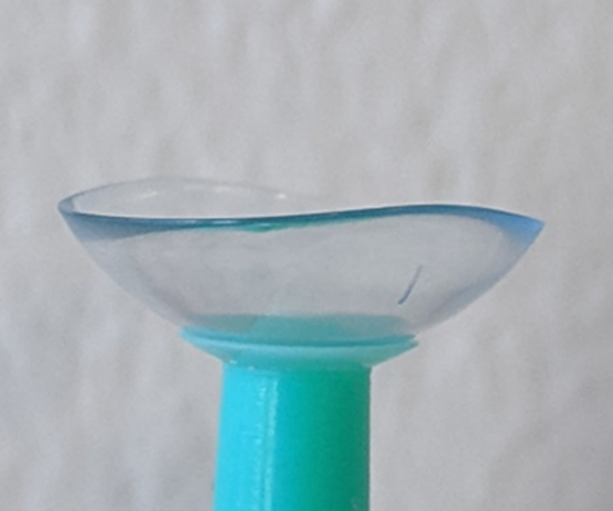 A toric haptic design on a scleral lens, Visionary Optics