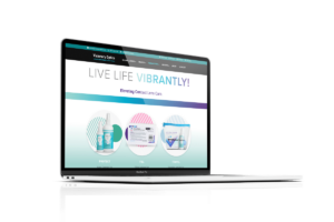 VibrantVue Homepage on a laptop