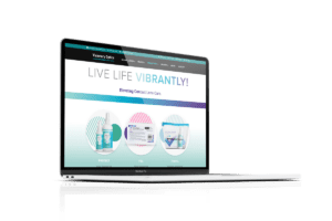 VibrantVue Homepage on a laptop