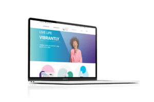 Laptop with the VibrantVue homepage