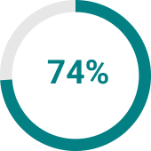 74% circle progress bar 